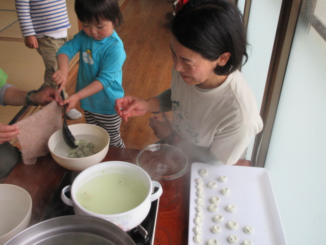 茹で作業